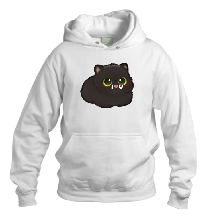 cat Oversize Hoodie White 52