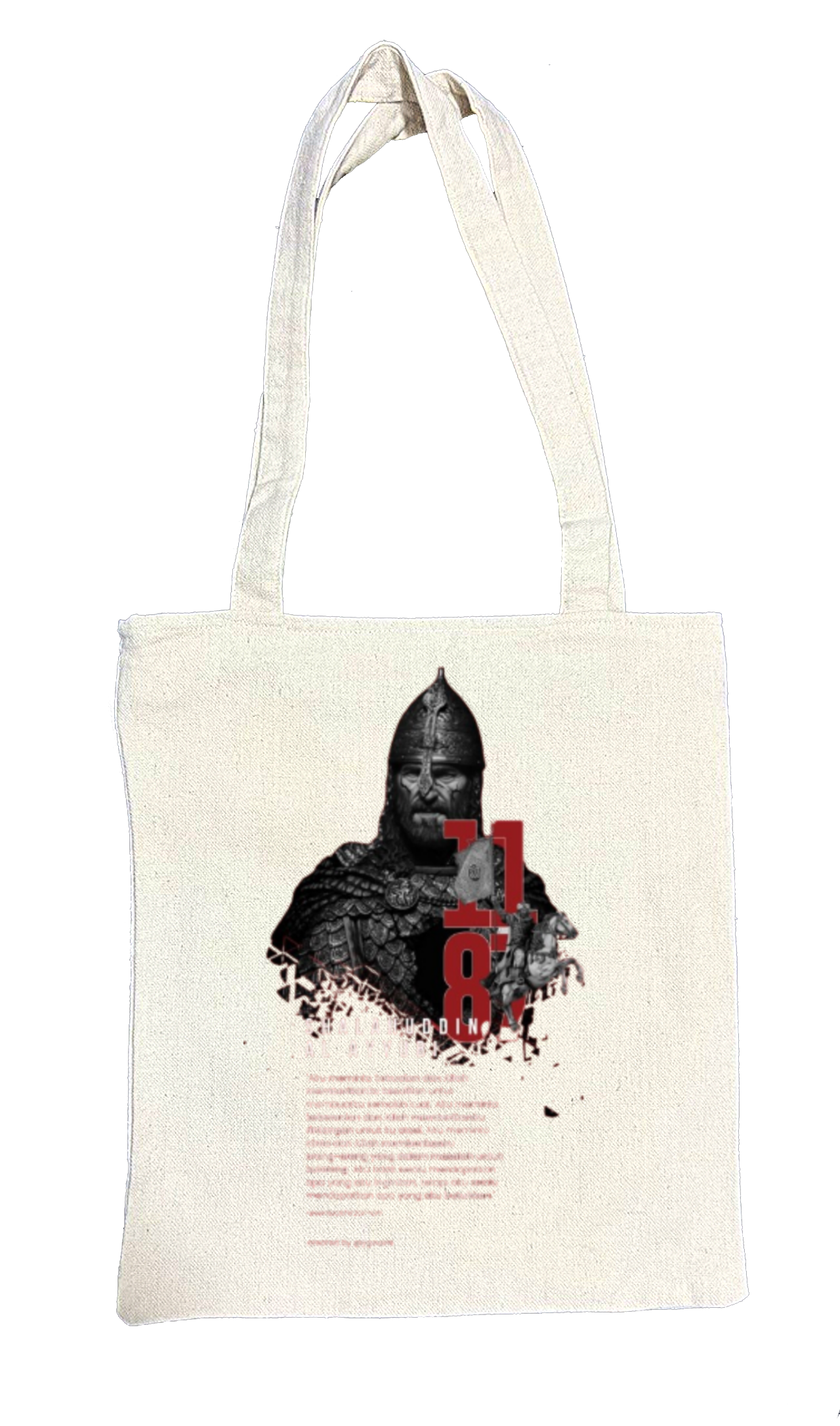 SALAHUDDIN Back text tote bag beige 51