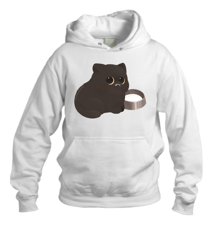 cat Oversize Hoodie White 53