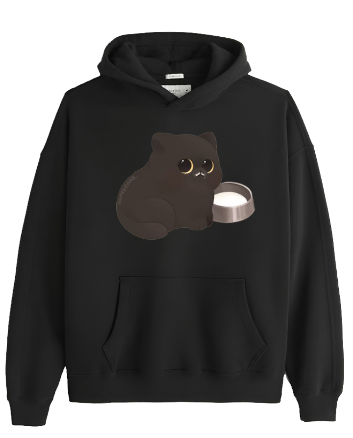 cat Oversize Hoodie Black 53