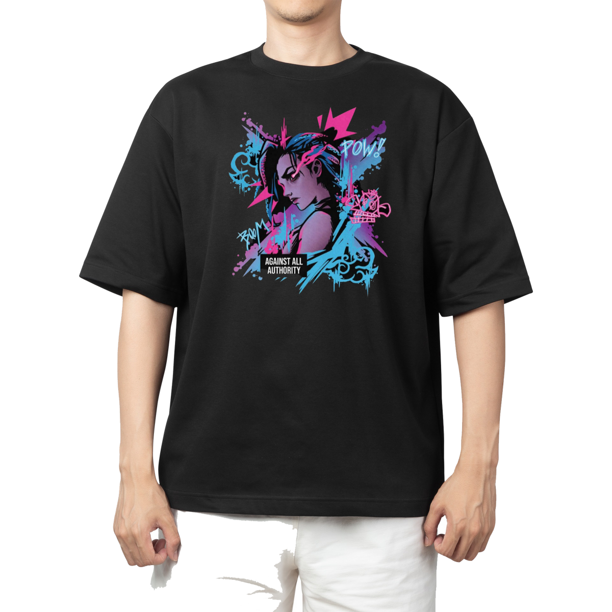 League of Legends Jinx t- shirt Over Size Black 4