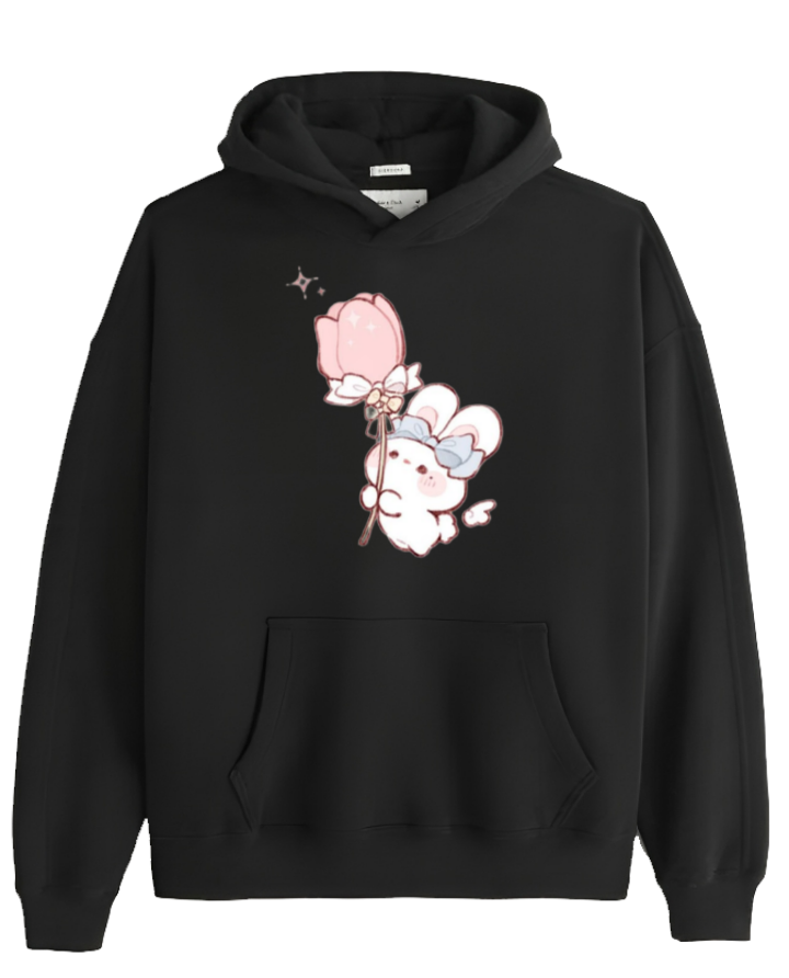 bunny Oversize Hoodie Black 53