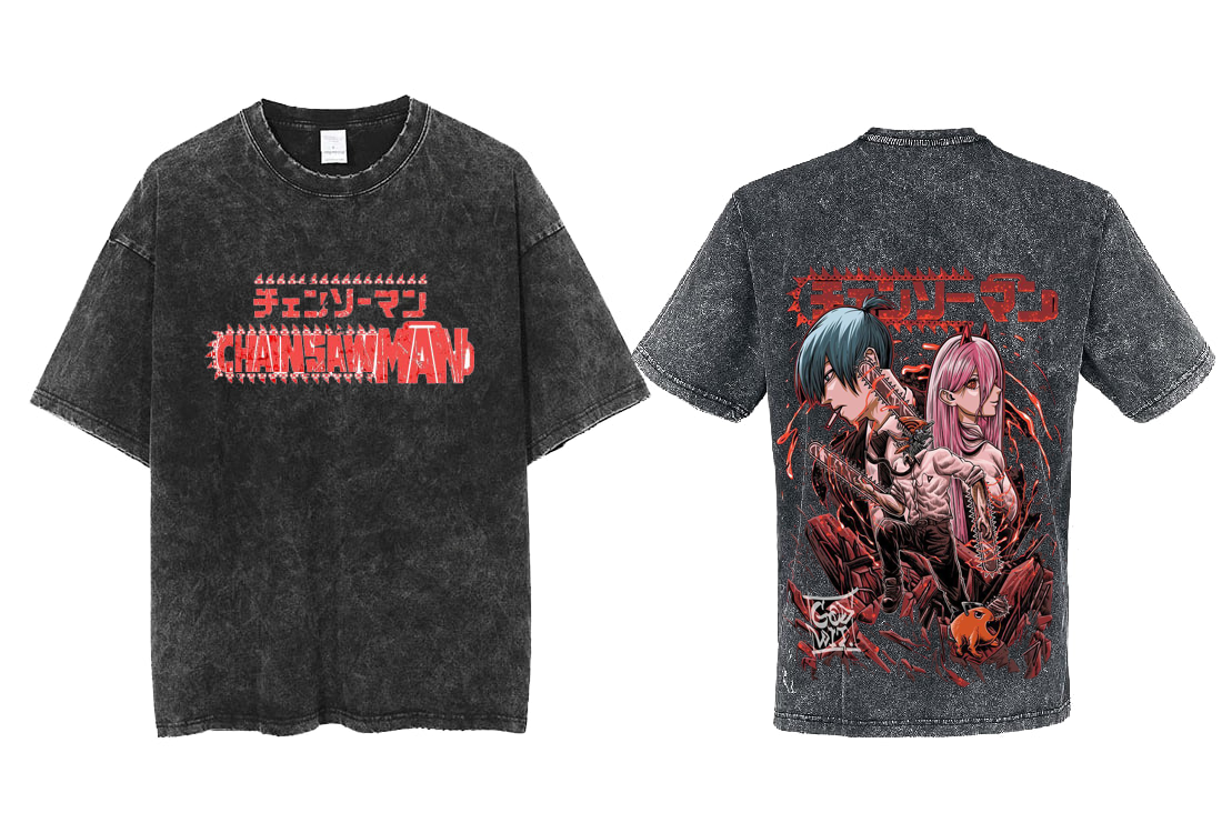 Chainsaw Man t- shirt One Size Washed Back 52