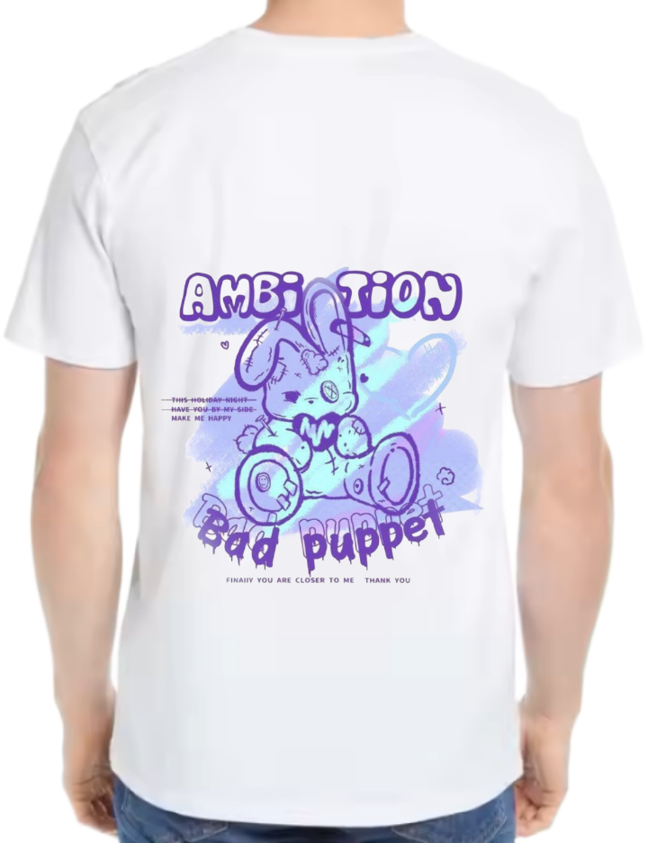 AMBITION t- shirt One Size White back 54