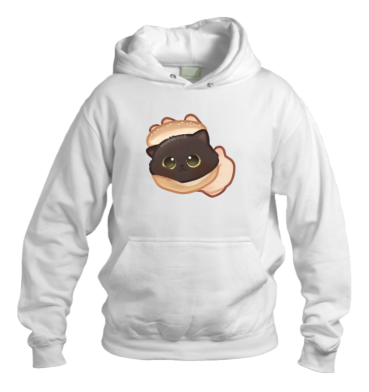 cat Oversize Hoodie White 54
