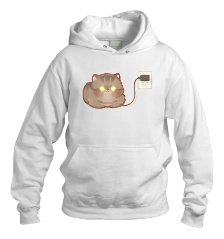 cat Oversize Hoodie White 55