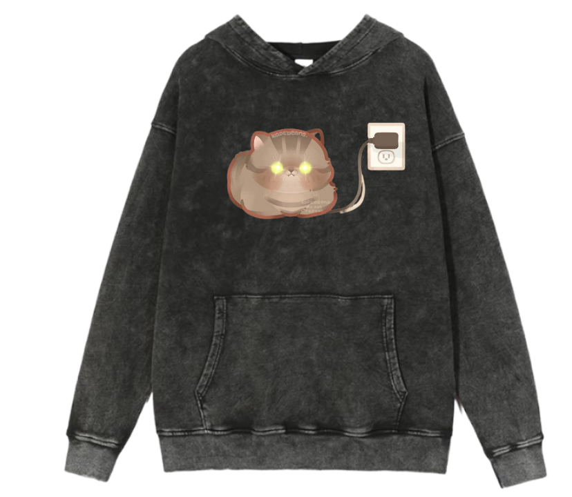 cat Oversize Hoodie Washed 55