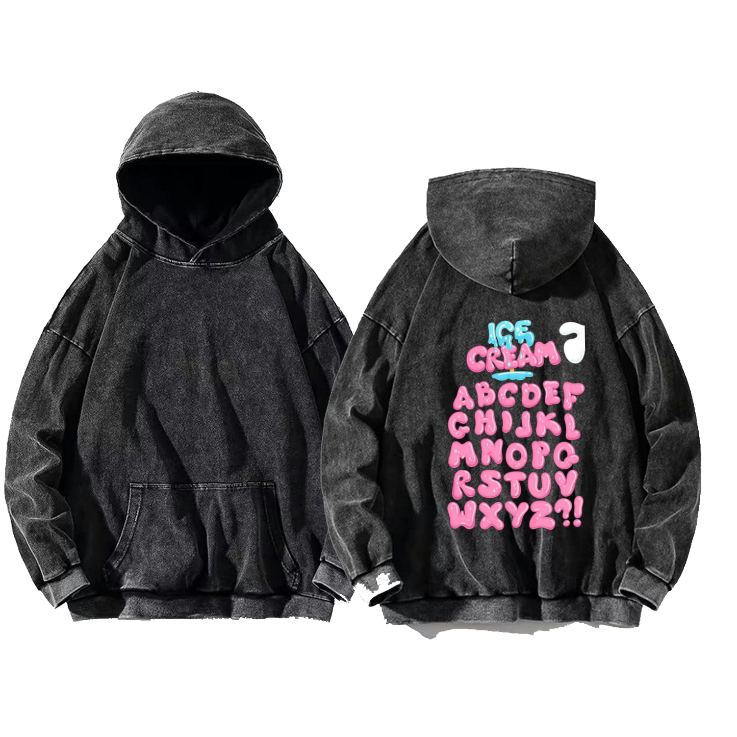Ice Cream One Size hoodie Washed Back 55