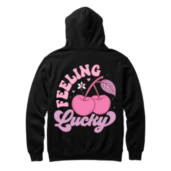 Feeling Lucky One Size hoodie Black Back 55