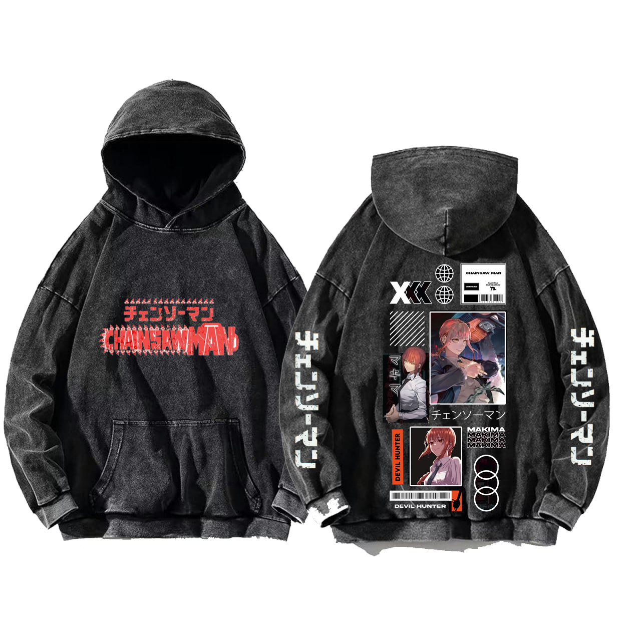 Chainsaw Man One Size hoodie Washed Back 55