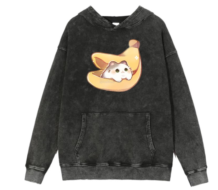 cat Oversize Hoodie Washed 56