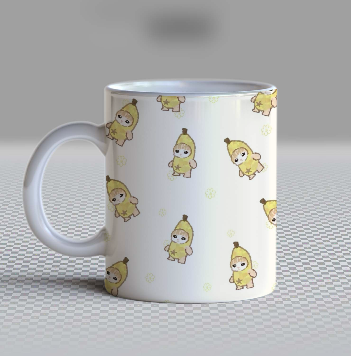 Cute Banana Cat Ceramic Coffee Mug – 11oz Aesthetic Kawaii Banana Costume Neko Tea Cup, Funny Kitten Meme Pattern Mug for Coffee Lovers, Lovely Birthday Gift for Women, Girls, Teens & Cat Lovers