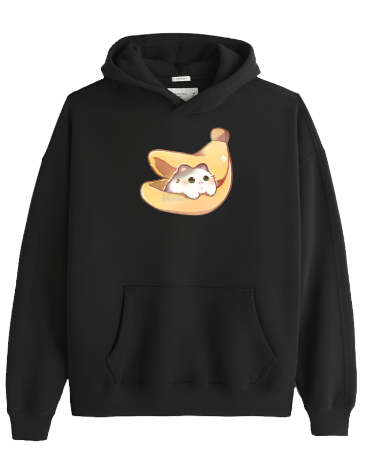 cat Oversize Hoodie Black 56