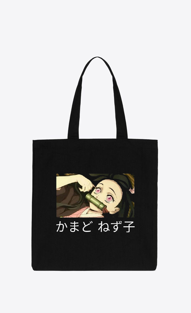 Anime Demon slayer nezuko tanjiro tote bag Black 57