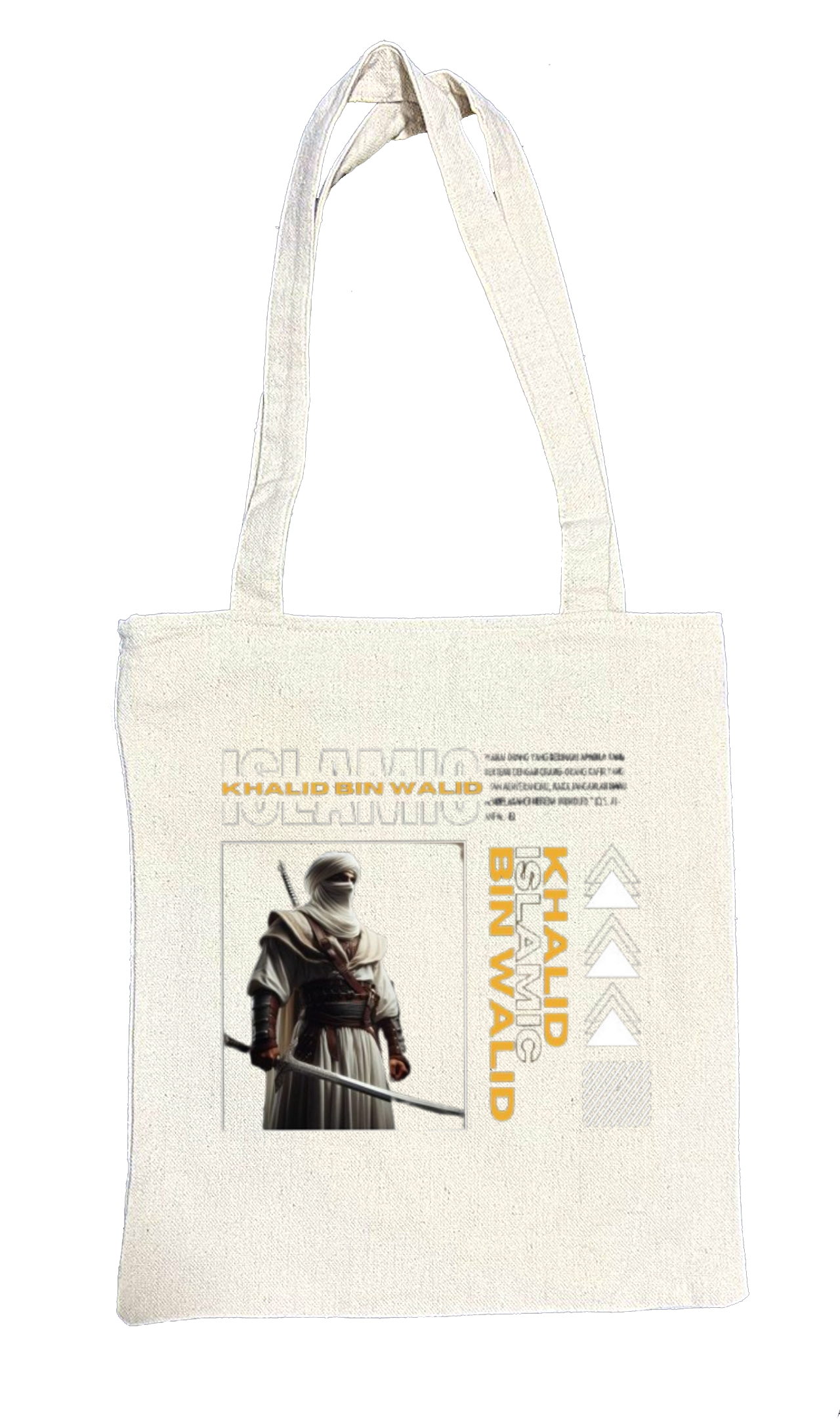 KHALID BIN WALD Back text tote bag beige 55