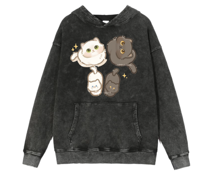 cat Oversize Hoodie Washed 57