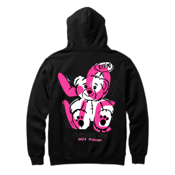 Smile Everyday One Size hoodie Black Back 58