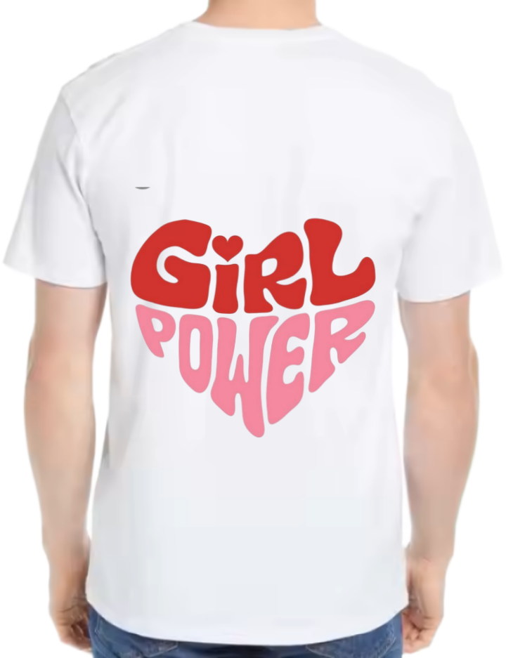 GIRL POWER t- shirt One Size White back 58