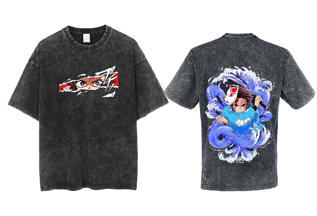 Anime Demon slayer nezuko tanjiro One Size t- shirt Washed 59