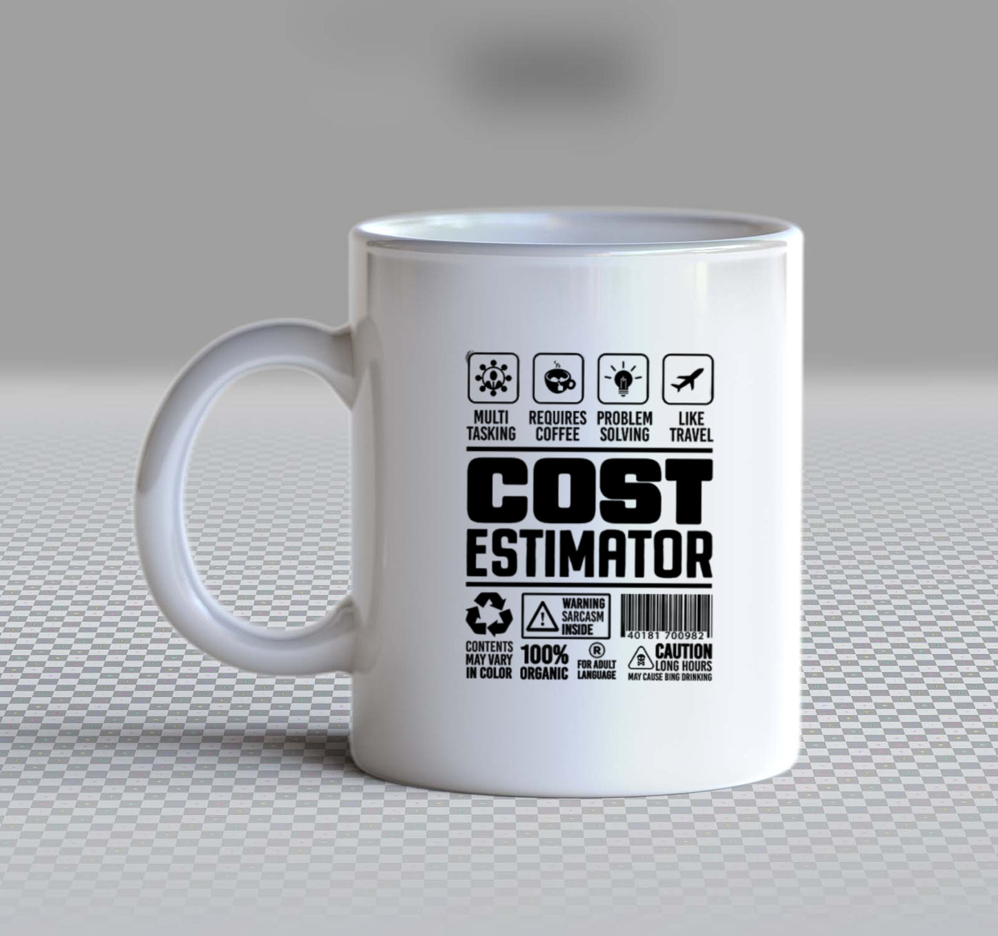 COST ESTIMATOR OPERATOR Back text Mug 5