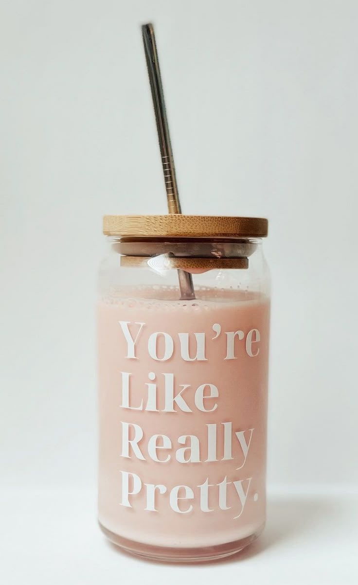 Mug with Wooden Lid and Clear Glass Straw: Practical for Juices and Ice Coffee You're Like Really Pretty