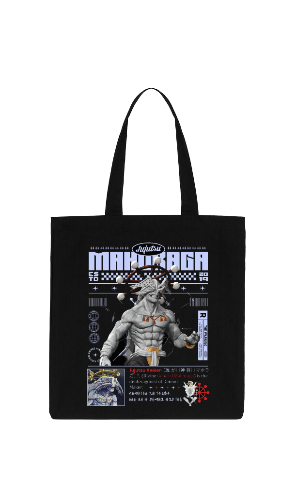 MAHAGA Back text tote bag Black 5