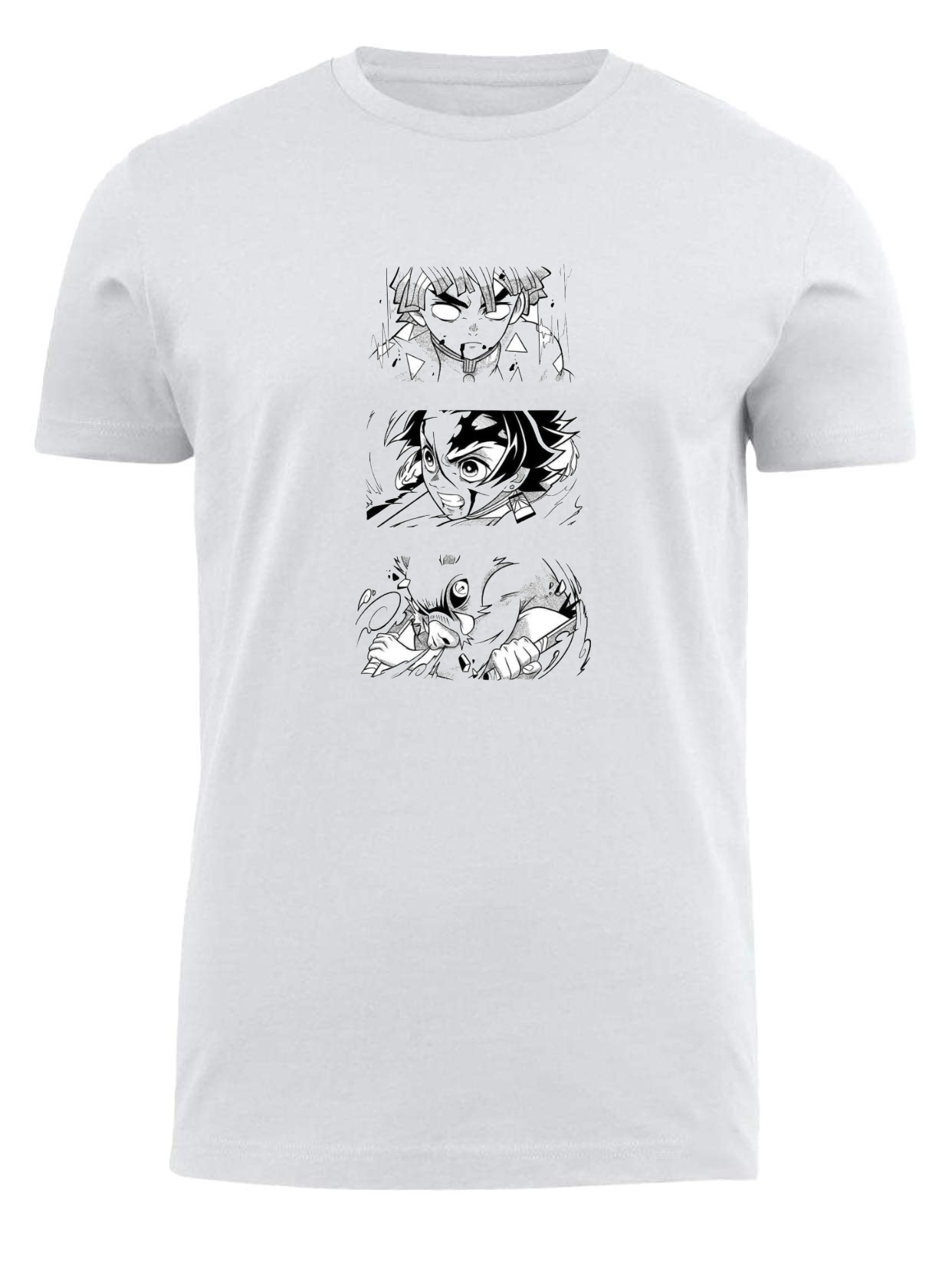 Anime Demon slayer nezuko tanjiro t- shirt fit White 5