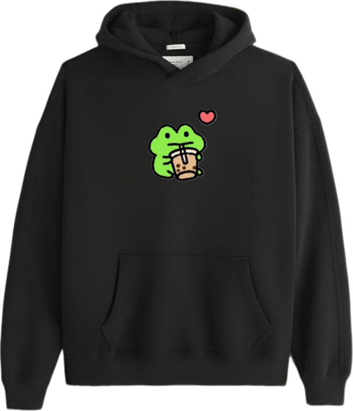 Frog Oversize Hoodie Black 5