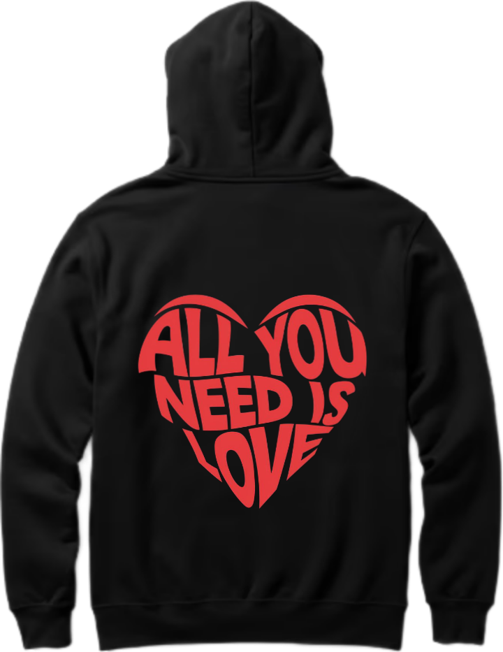 VaIentine coupIe Oversize Hoodie Black Back 5