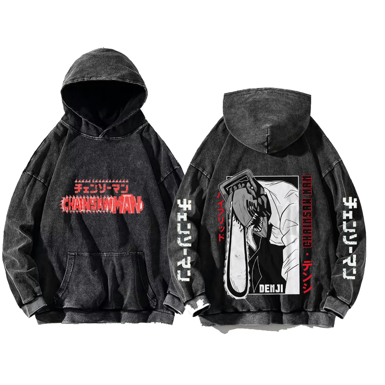 Chainsaw Man One Size hoodie Washed Back 5