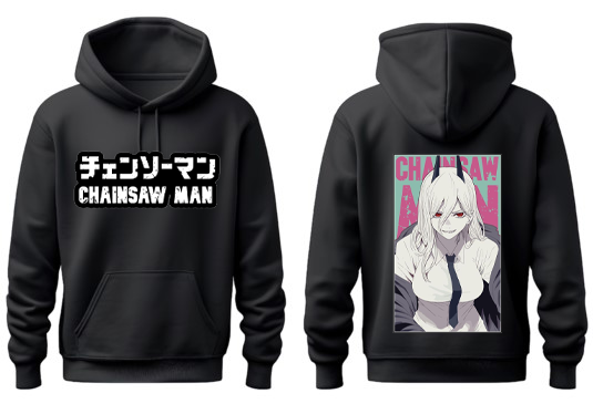 Chainsaw Man One Size hoodie Black Back 5