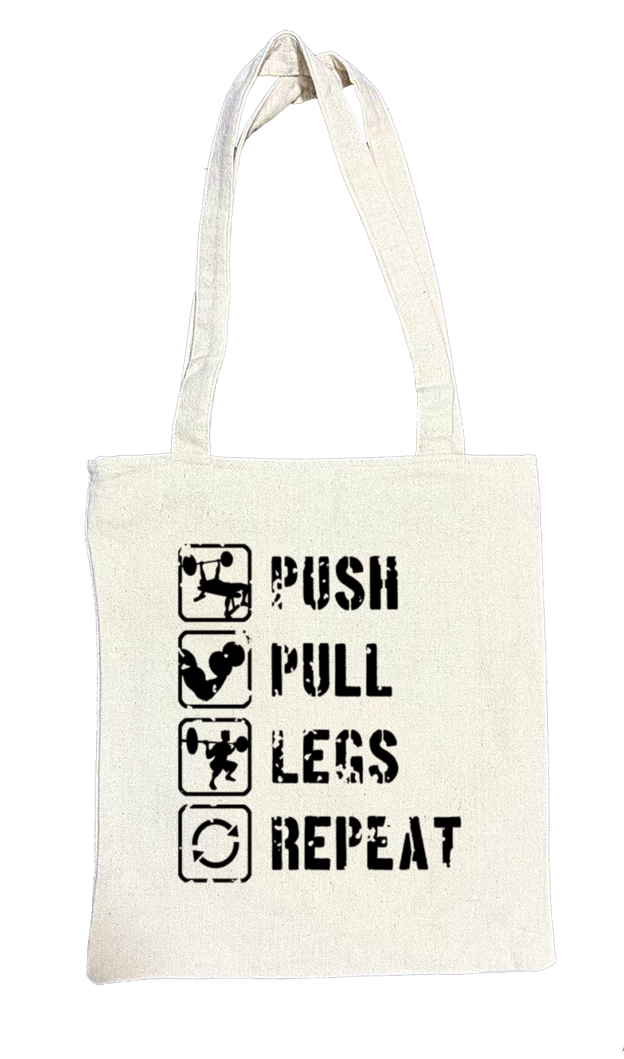 PUSH Back text tote bag beige 5