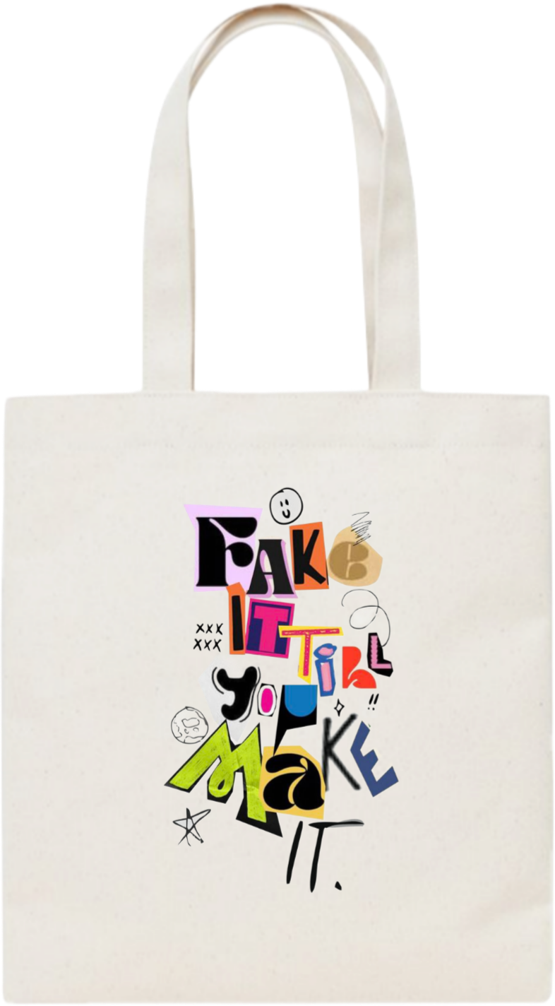 Fake It Till You Make It tote bag beige 5