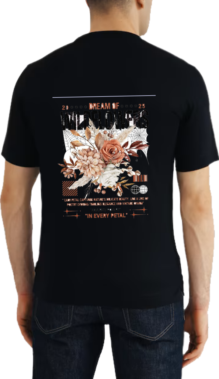 200000 DREAM F000025 t- shirt Over Size Black Back 45