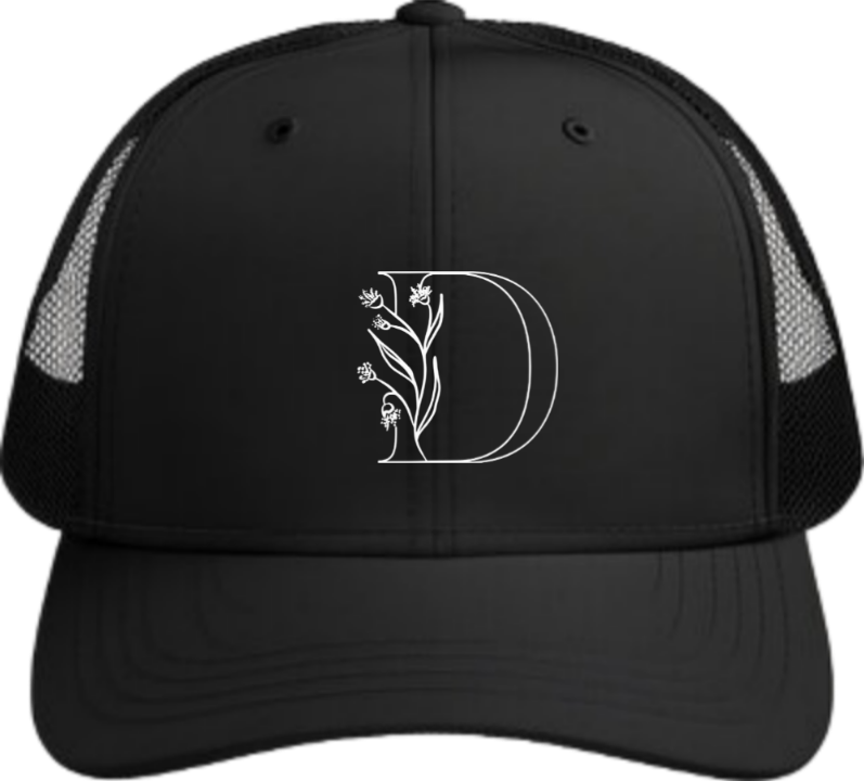 vector letter Baseball cap Black D 5