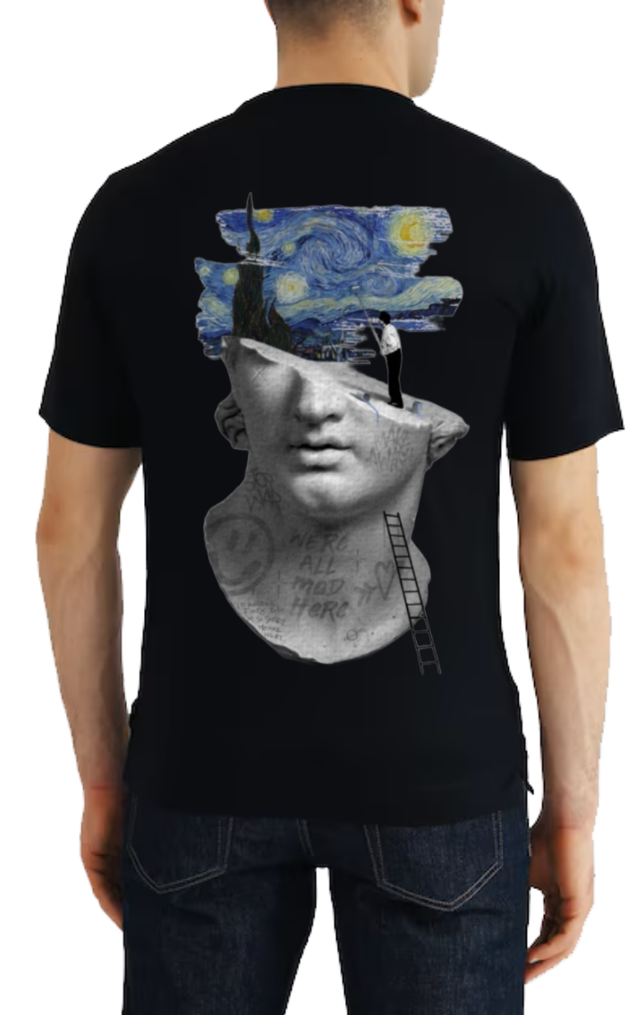 فان جوخ t- shirt One Size Black back 5
