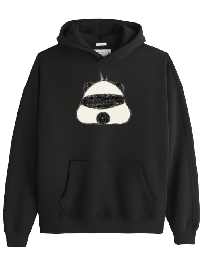 PANDA Oversize Hoodie Black 5