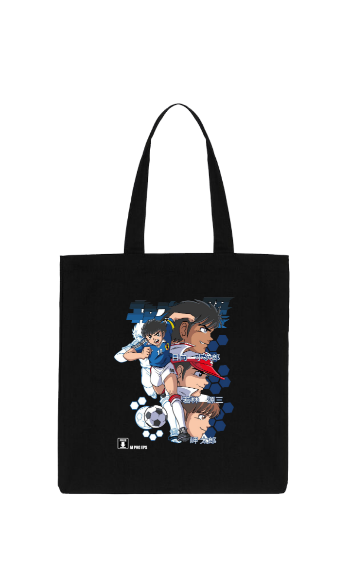 Captain Tsubasa tote bag Black 5