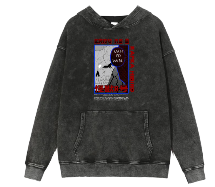 Kaiju No. 8 Over Size hoodie Washed 5