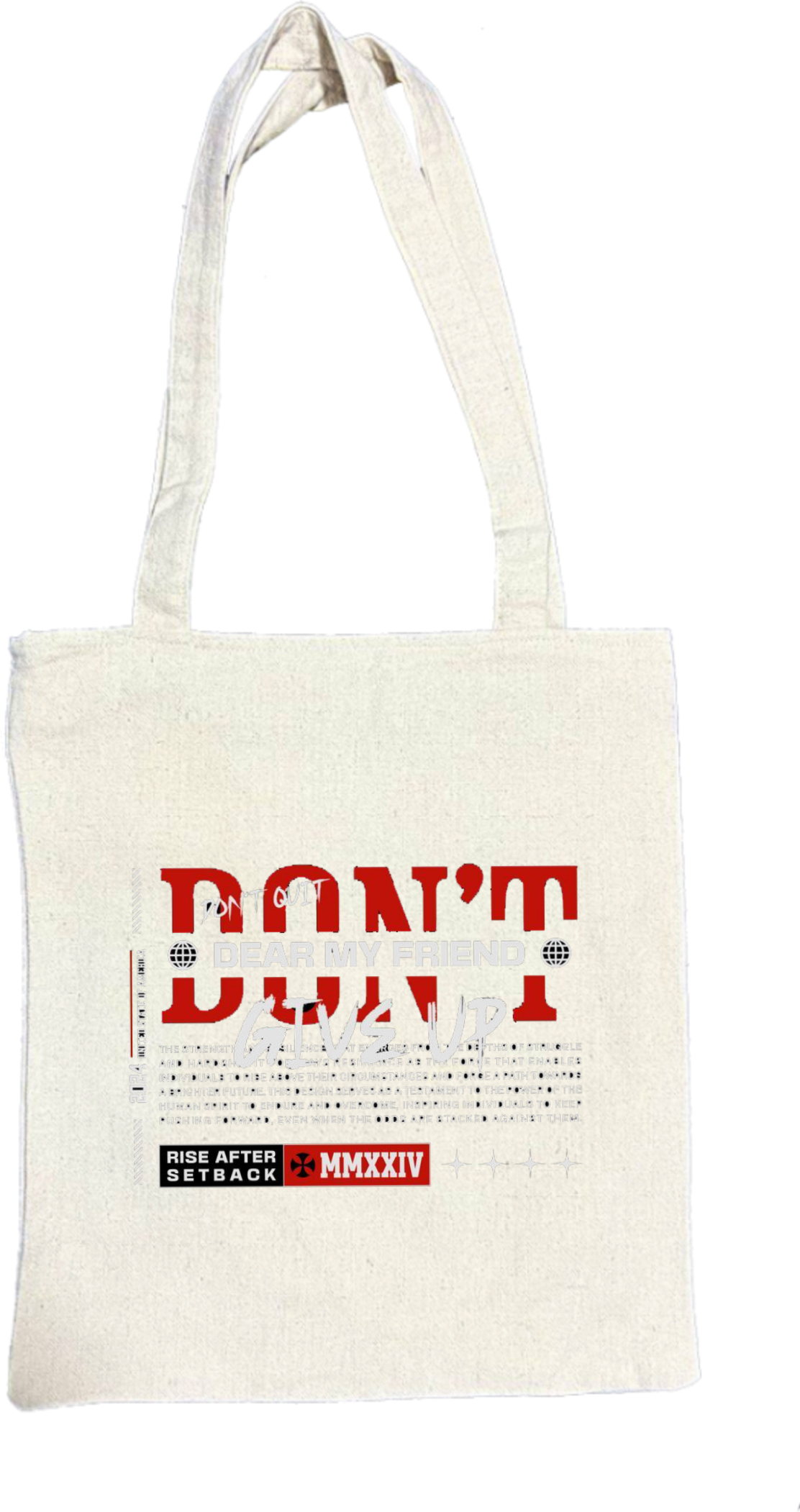 Don't Give Up tote bag beige 87