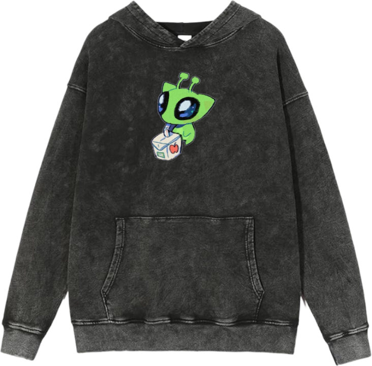 aliens Oversize Hoodie Washed gray 5