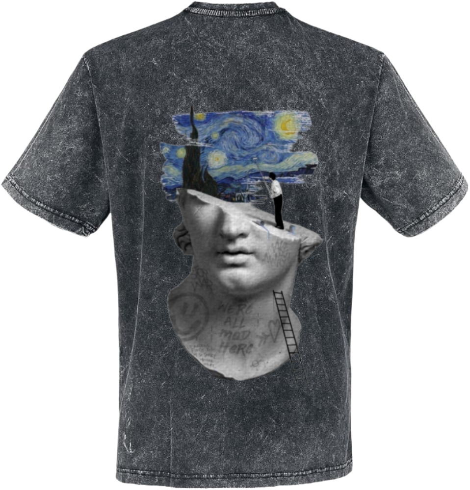 فان جوخ t- shirt One Size Washed Back 5