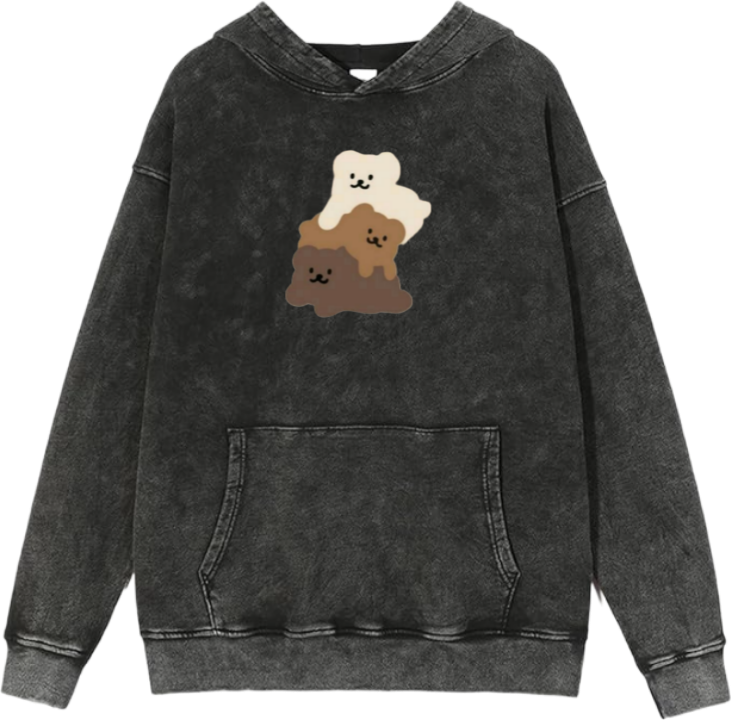 bear Oversize Hoodie Washed gray 5