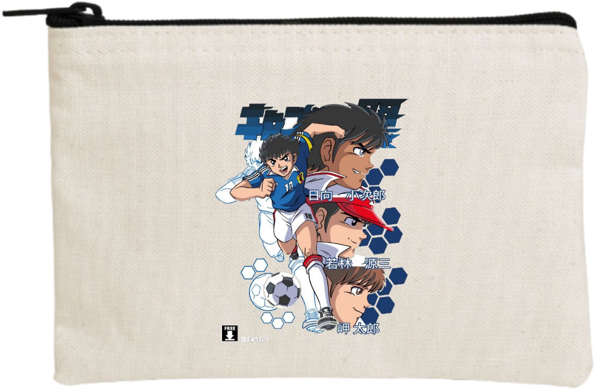 Captain Tsubasa wallet pencil case Beige 5