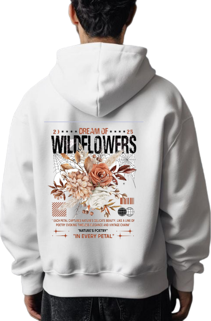 WILDFLOWERS Over Size hoodie White Back 45