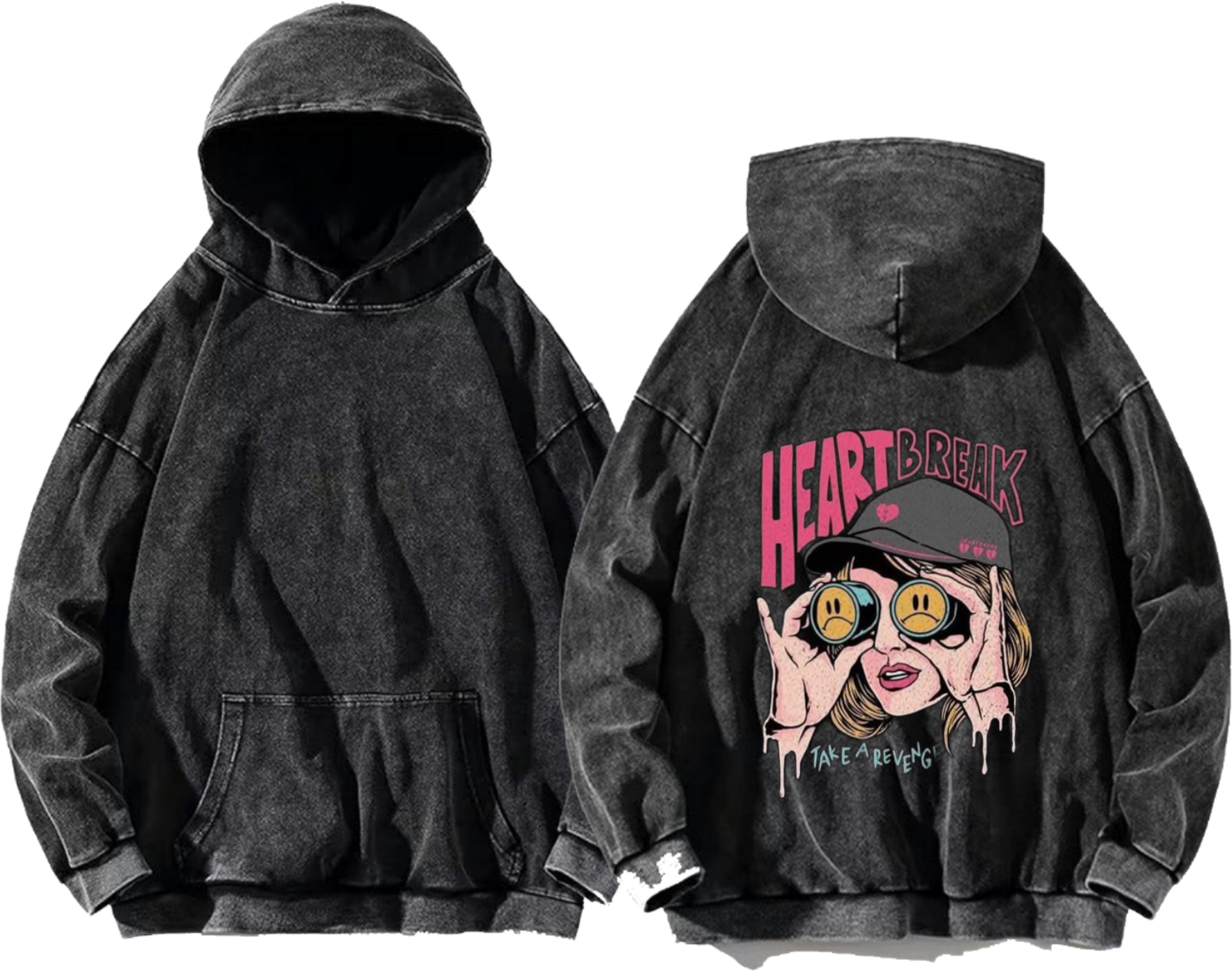 Heartbreak One Size hoodie Washed Back 5