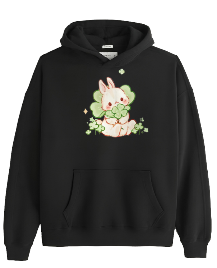 bunny Oversize Hoodie Black 5