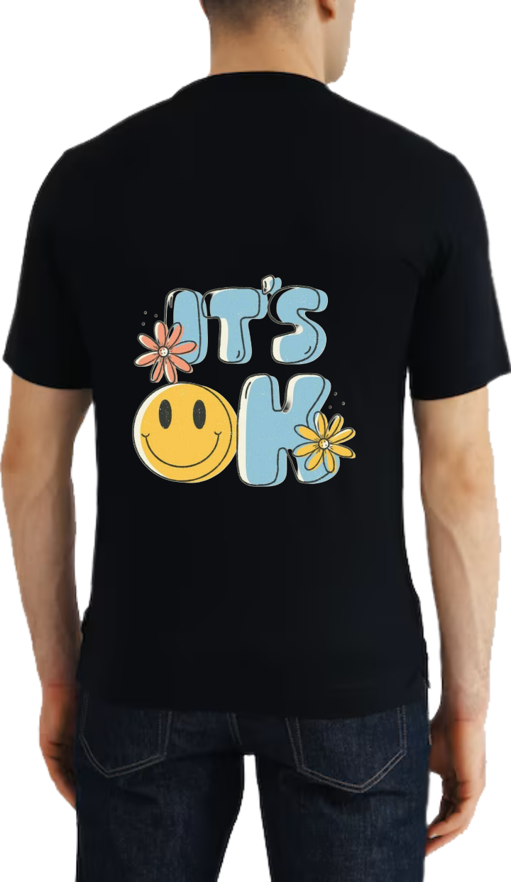 AT'S OK t- shirt Over Size Black Back 61