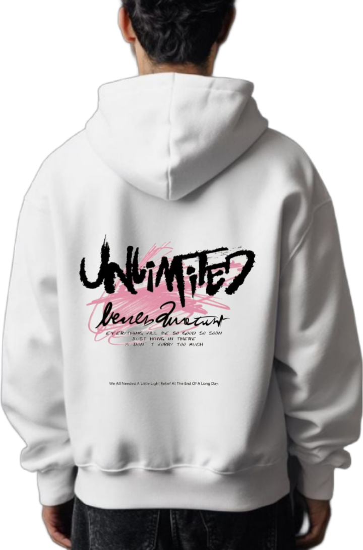 UNLIMITED One Size hoodie White Back 60