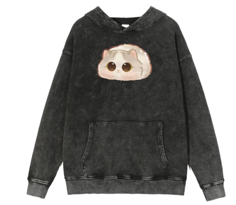 cat Oversize Hoodie Washed 60